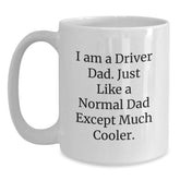 Funny Driver Gifts for Driver Dad, White Ceramic Coffee Mug, Gift from Men for Him, I Am A Driver Dad - Main